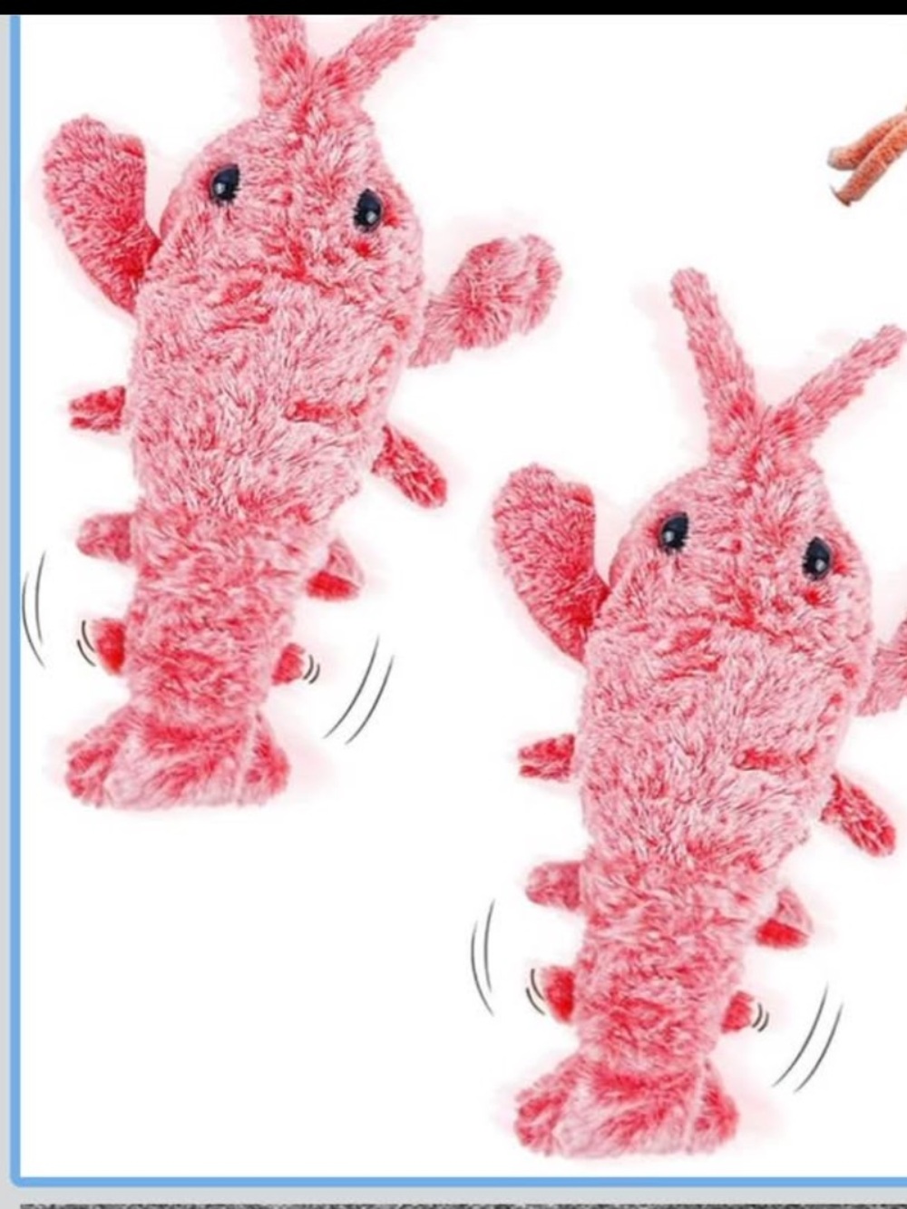 Pink Plush Lobster Cat-Dog Toy with Crinkle Sound